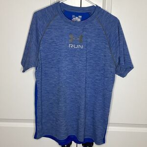 Mens Under Armour Run‎ Dual-Tine Heatgear Performance tee large Blue